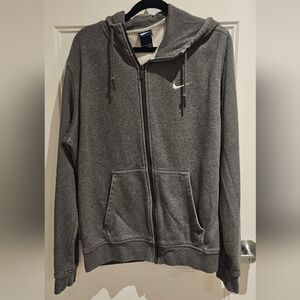 Nike Men's Dark Gray Zip-Up Hooded Sweatshirt